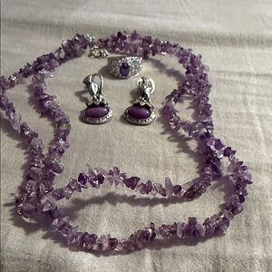 Purple Gemstone Jewelry Set